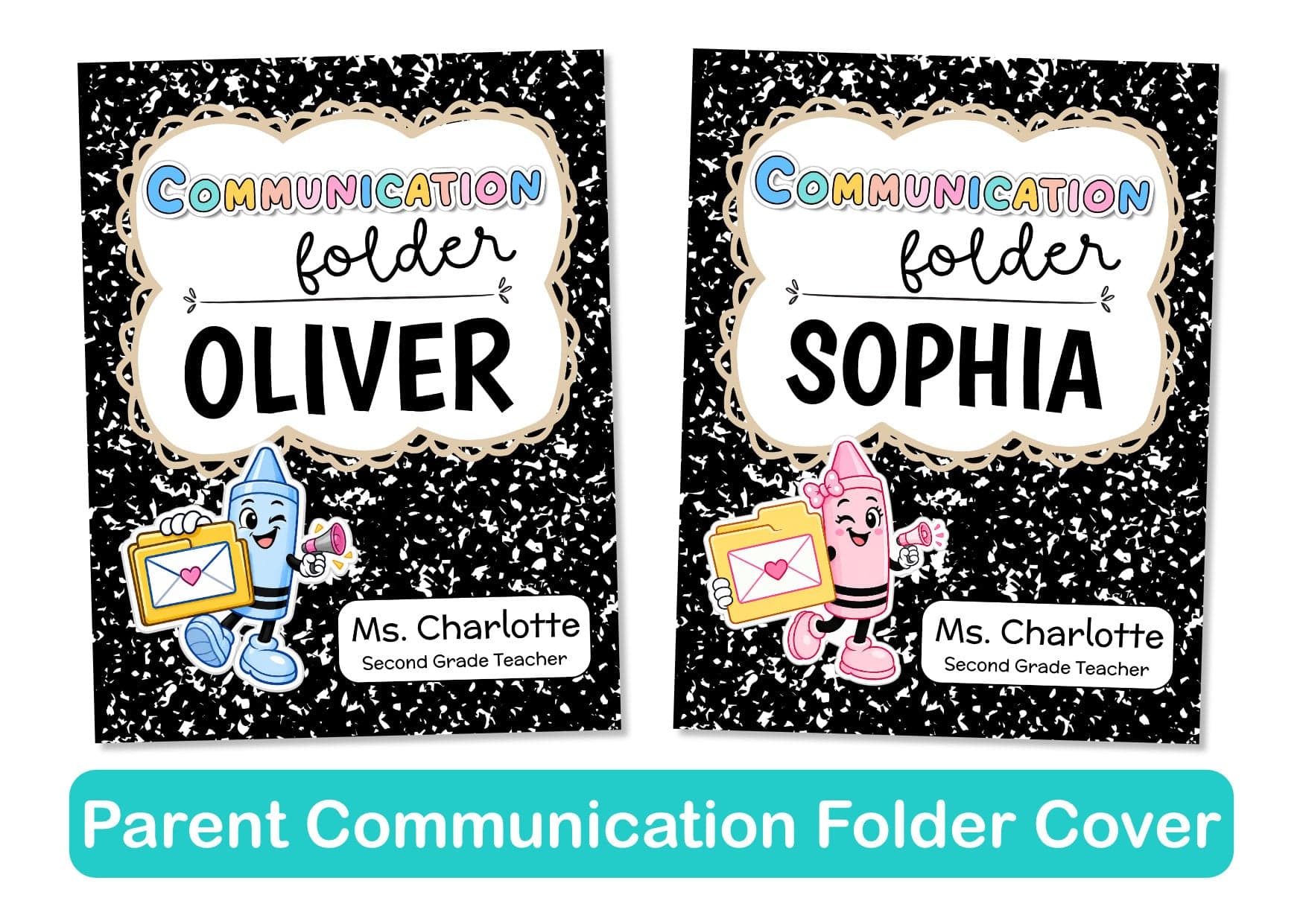 Parent communication folder covers