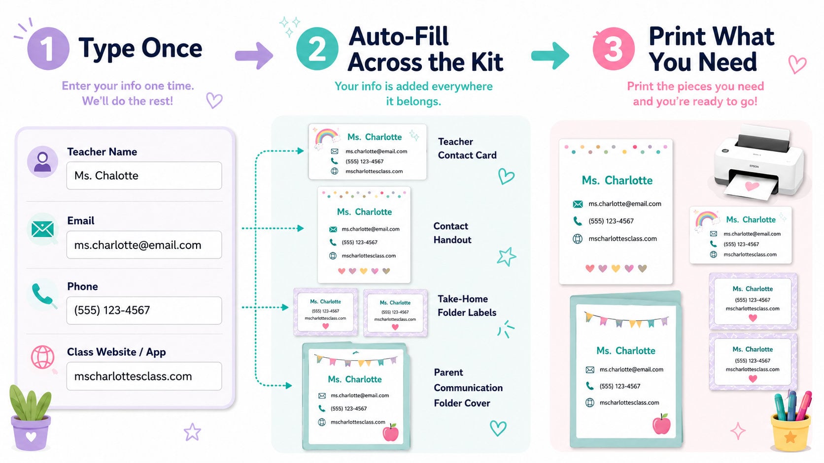 Free Editable Teacher Contact Kit preview 1